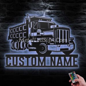 Custom-Dump-Truck-Driver-Metal-Wall-Art-Led-Light-3-1