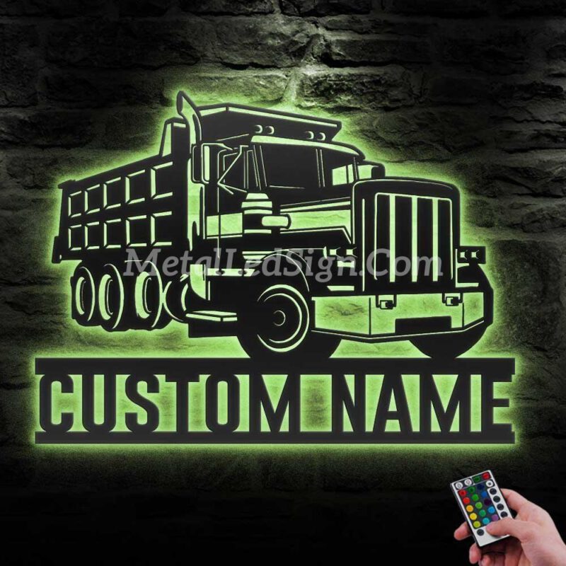 Custom-Dump-Truck-Driver-Metal-Wall-Art-Led-Light-5-1