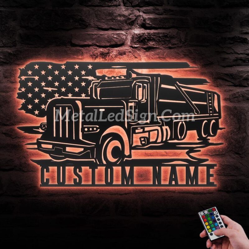 Custom-Dump-Truck-Driver-Metal-Wall-Art-Led-Light-5