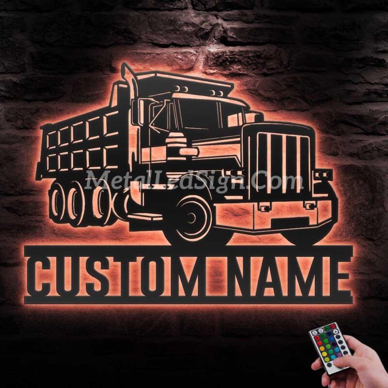 Custom-Dump-Truck-Driver-Metal-Wall-Art-Led-Light-6-1