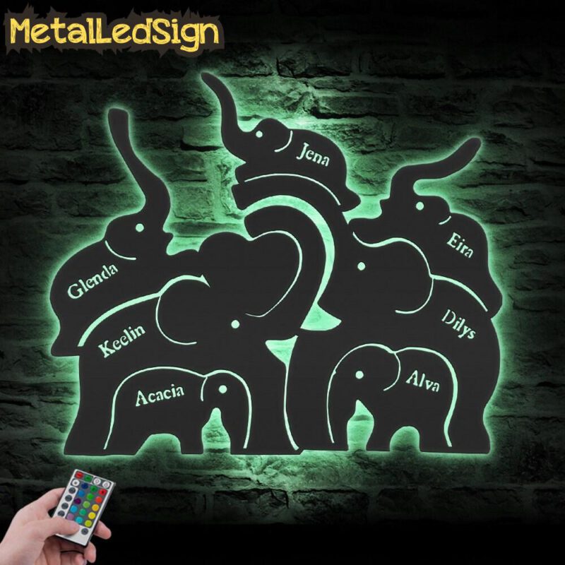 Custom-Elephant-Mom-Son-Father-Metal-Wall-Art-LED-Light-7.jpg