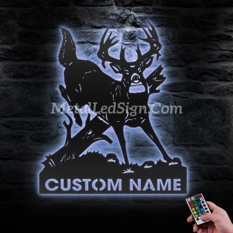 Custom-Elk-Deer-Hunting-Metal-Wall-Art-Led-Light-1-1