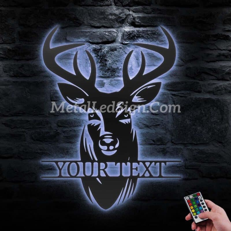 Custom-Elk-Deer-Hunting-Metal-Wall-Art-Led-Light-1-2