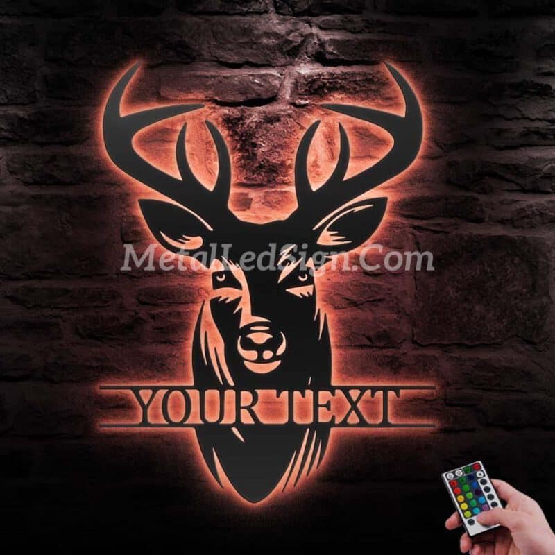 Custom-Elk-Deer-Hunting-Metal-Wall-Art-Led-Light-2-2