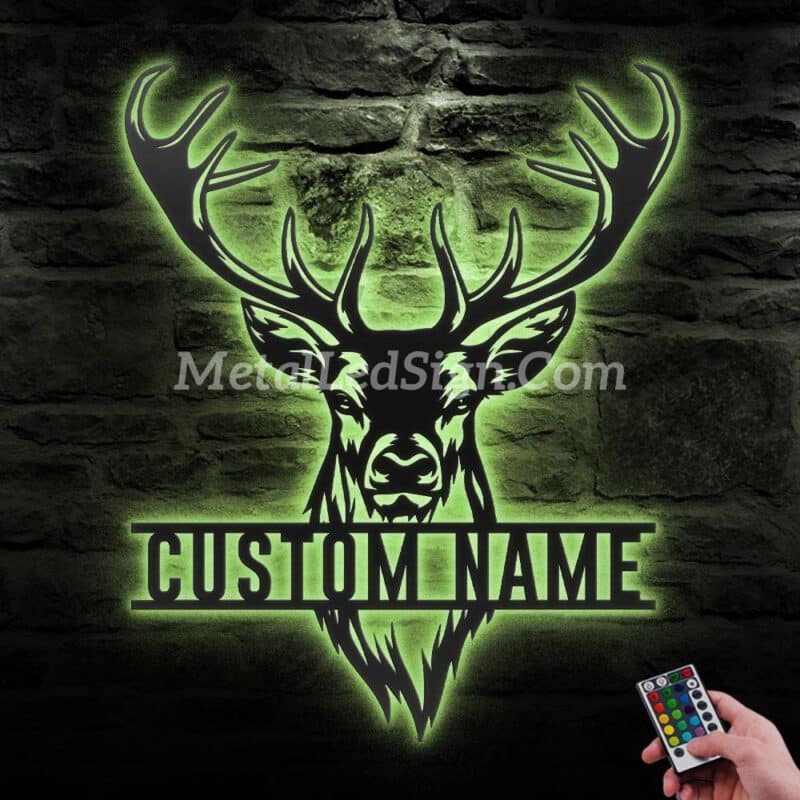 Custom-Elk-Deer-Hunting-Metal-Wall-Art-Led-Light-3-6