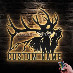 Custom-Elk-Deer-Hunting-Metal-Wall-Art-Led-Light-Images-3