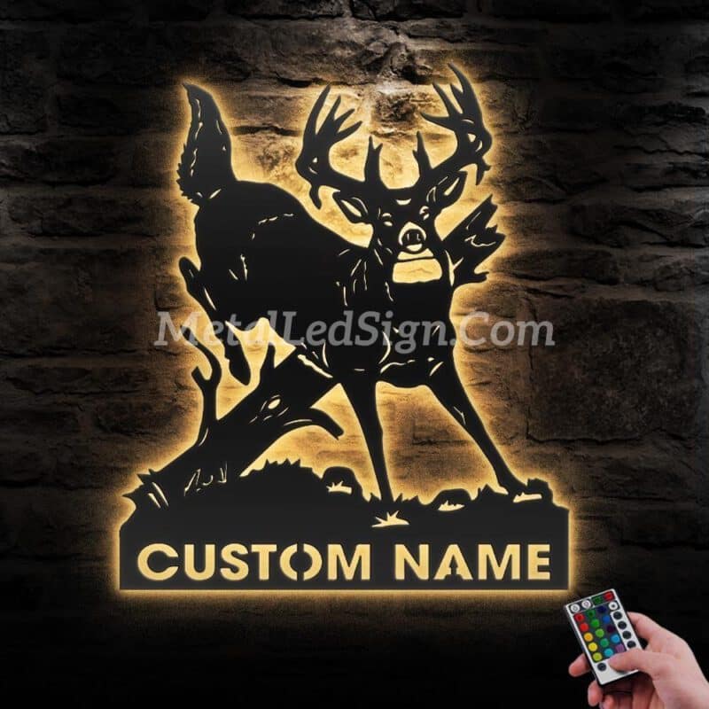 Custom-Elk-Deer-Hunting-Metal-Wall-Art-Led-Light-Images-4