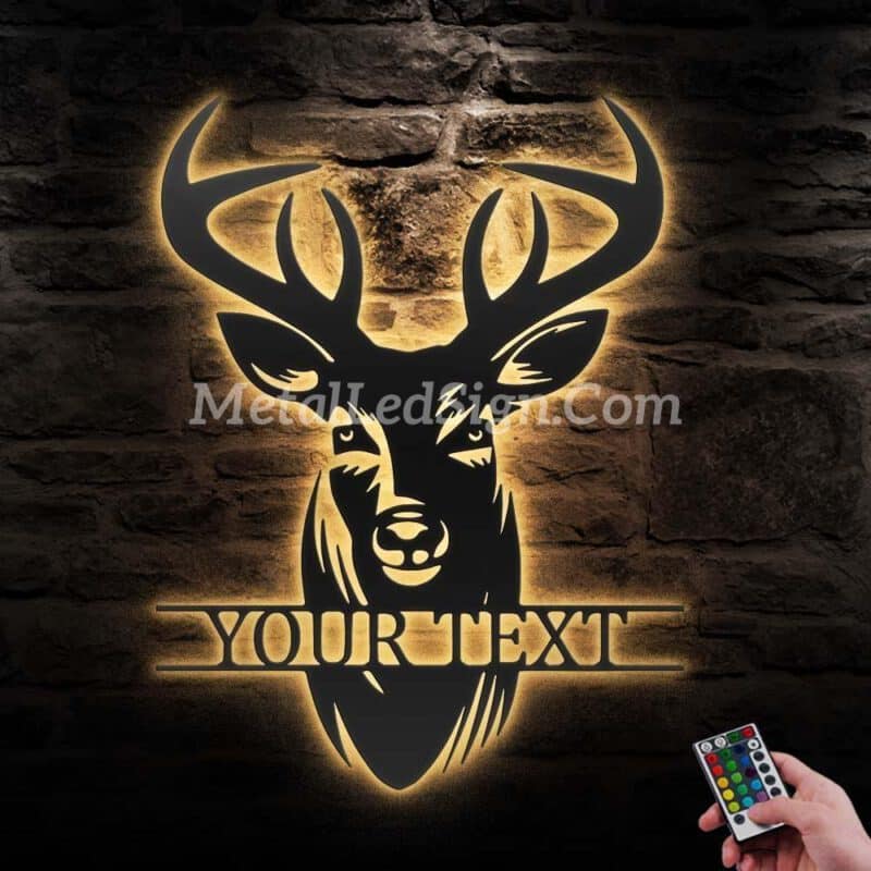 Custom-Elk-Deer-Hunting-Metal-Wall-Art-Led-Light-Images-5