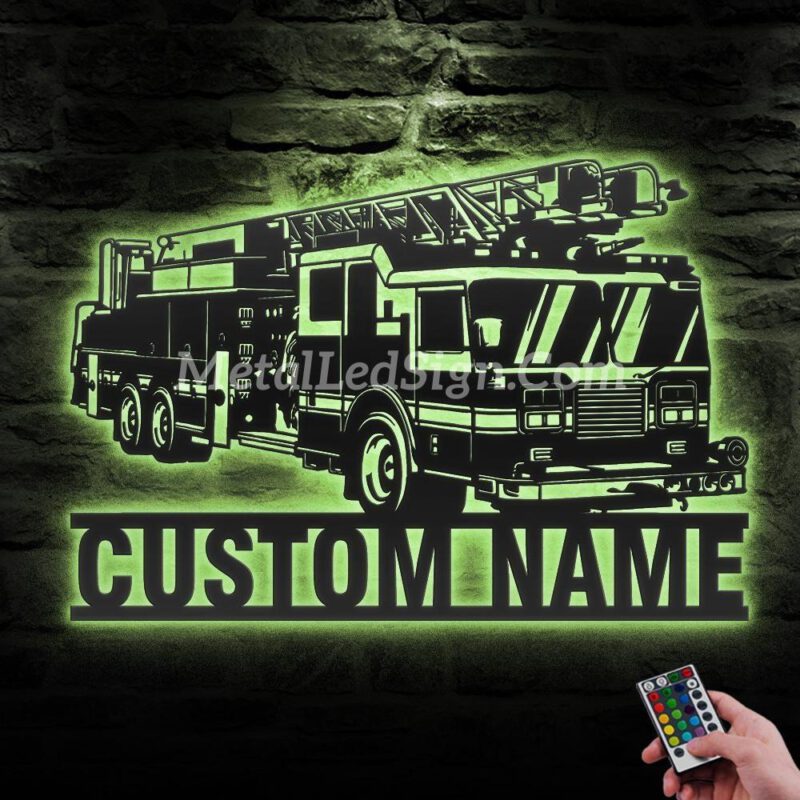 Custom-Engine-Fire-Truck-Driver-Metal-Wall-Art-Led-Light-6