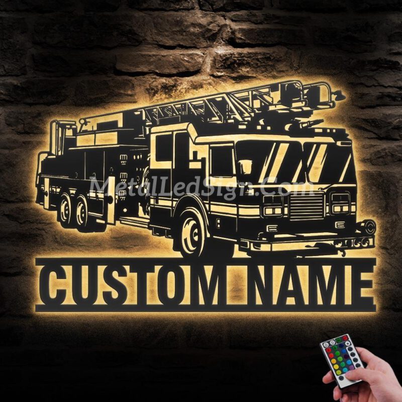 Custom-Engine-Fire-Truck-Driver-Metal-Wall-Art-Led-Light-Images-2