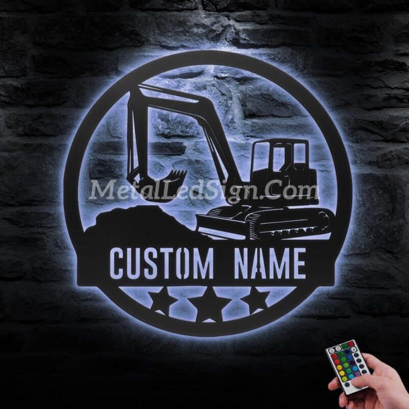 Custom-Excavator-Driver-Metal-Wall-Art-Led-Light-3-7