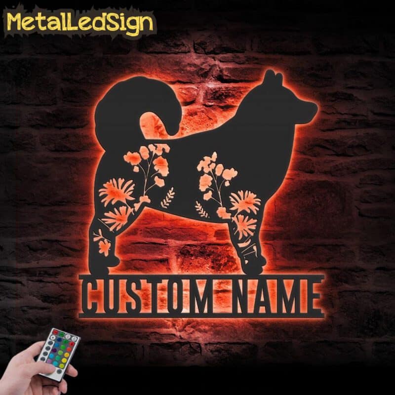 Custom-FLoral-Alaskan-Malamutes-Metal-Wall-Art-LED-Light-5.jpg