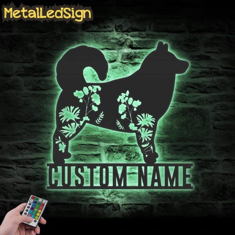 Custom-FLoral-Alaskan-Malamutes-Metal-Wall-Art-LED-Light-7.jpg