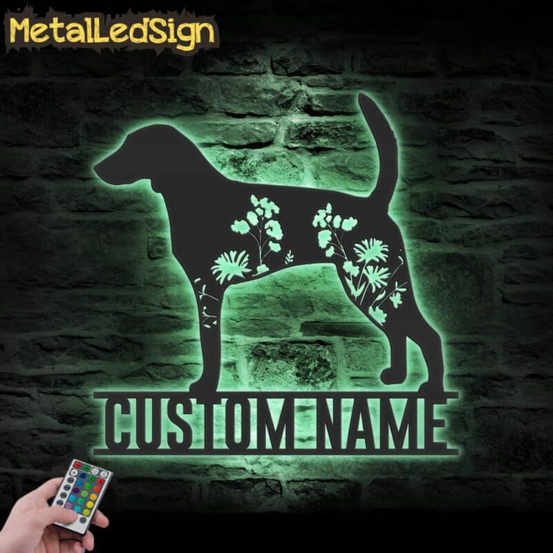 Custom-FLoral-American-Foxhound-Metal-Wall-Art-LED-Light-7.jpg