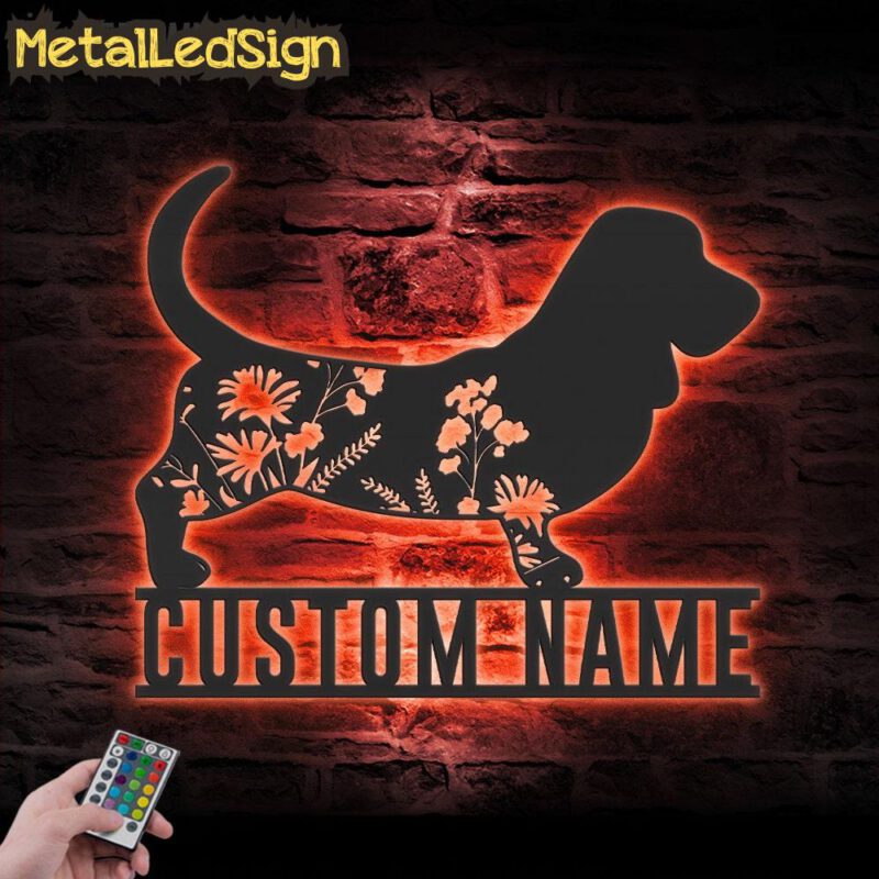 Custom-FLoral-Basset-Hounds-Metal-Wall-Art-LED-Light-5.jpg