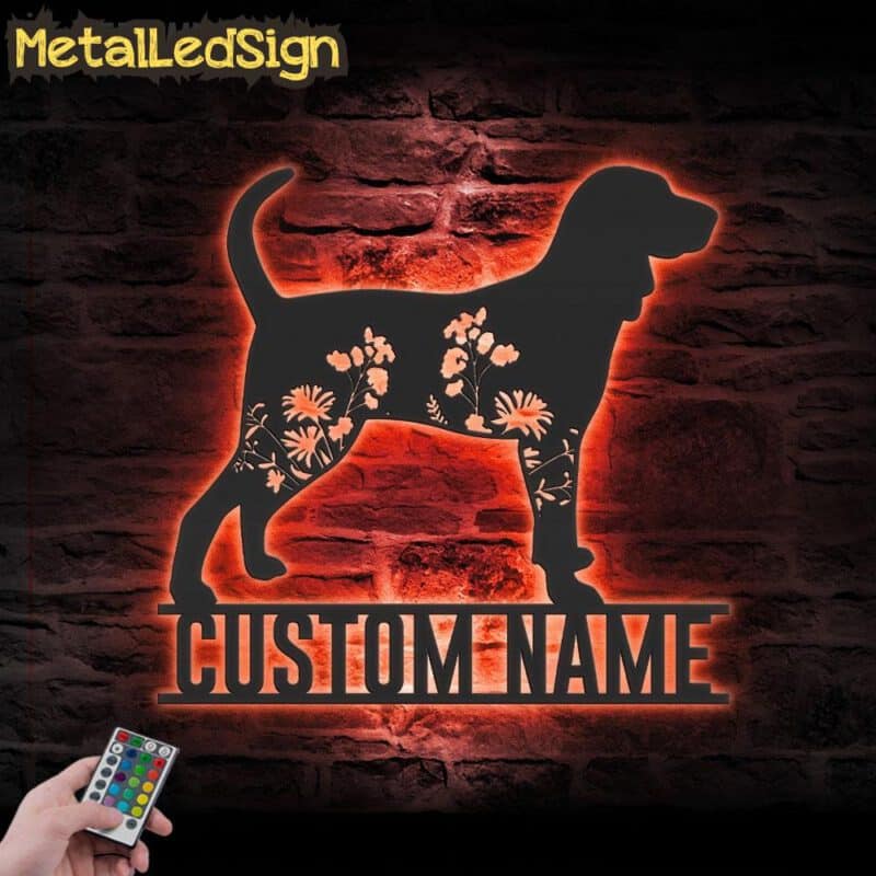 Custom-FLoral-Black-and-Tan-Coonhound-Metal-Wall-Art-LED-Light-5.jpg