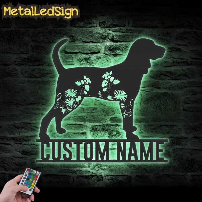 Custom-FLoral-Black-and-Tan-Coonhound-Metal-Wall-Art-LED-Light-7.jpg