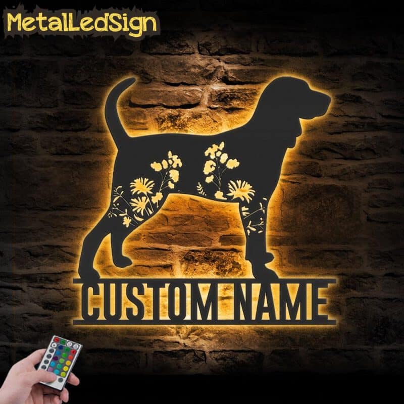 Custom-FLoral-Black-and-Tan-Coonhound-Metal-Wall-Art-LED-Light-Images.jpg