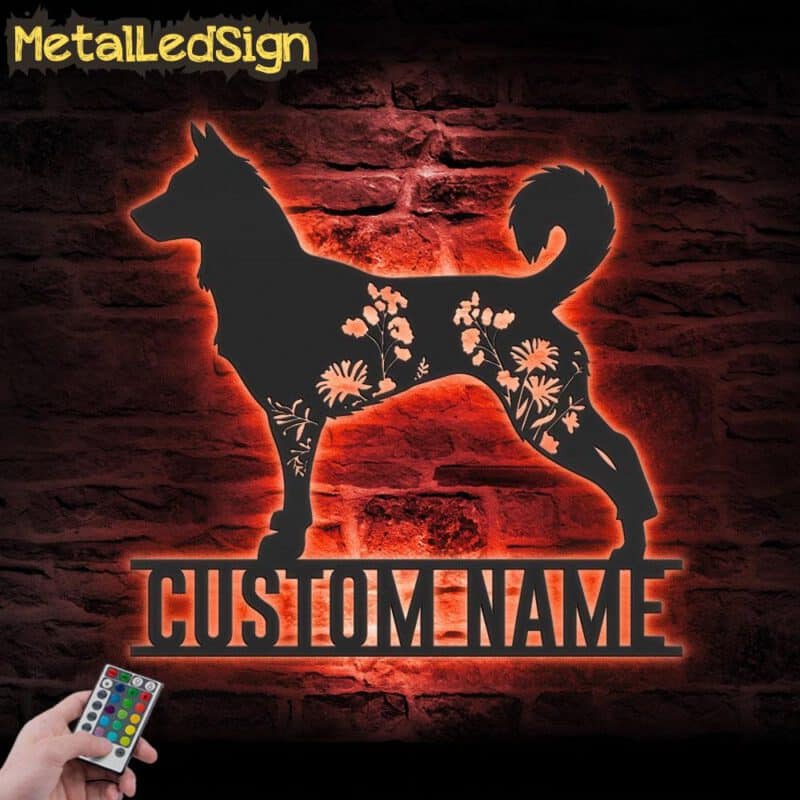 Custom-FLoral-Canaan-Dog-Metal-Wall-Art-LED-Light-5.jpg