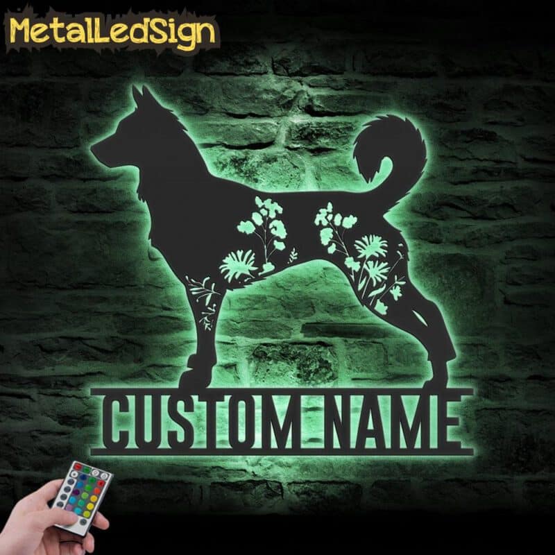 Custom-FLoral-Canaan-Dog-Metal-Wall-Art-LED-Light-7.jpg