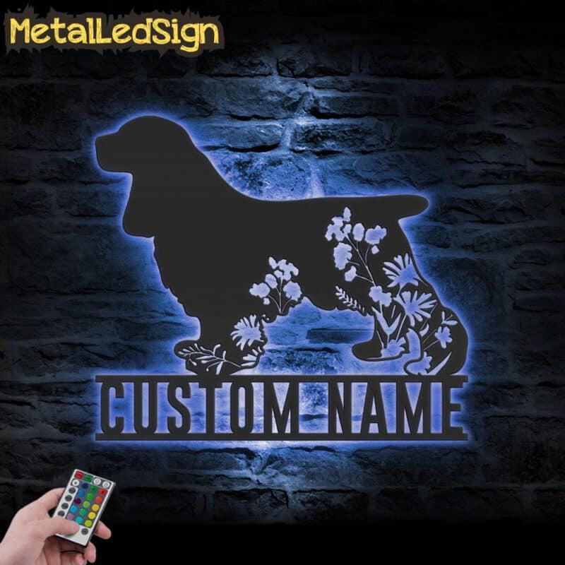 Custom-FLoral-Cocker-Spaniel-Metal-Wall-Art-LED-Light-3.jpg