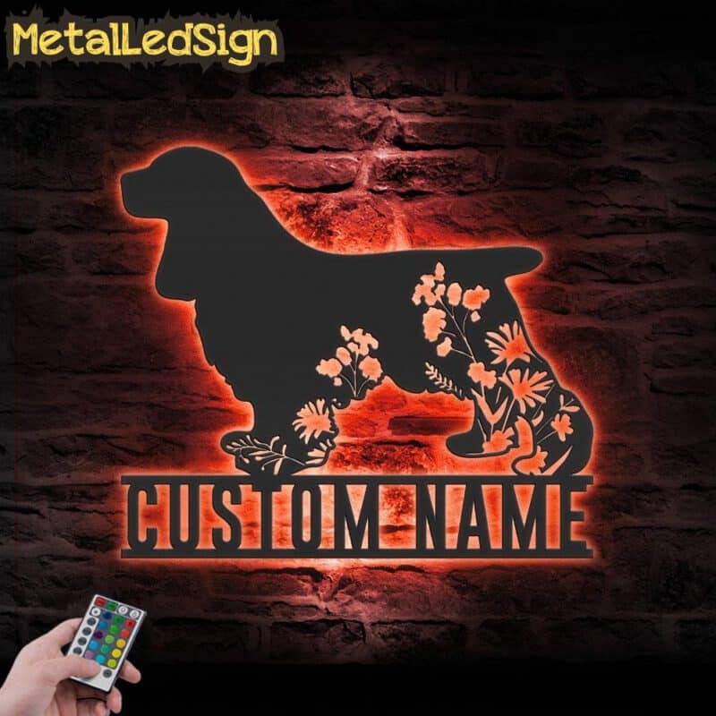 Custom-FLoral-Cocker-Spaniel-Metal-Wall-Art-LED-Light-5.jpg