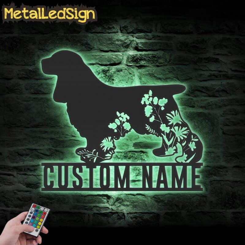 Custom-FLoral-Cocker-Spaniel-Metal-Wall-Art-LED-Light-7.jpg