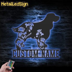 Custom-FLoral-English-Cocker-Spaniel-Metal-Wall-Art-LED-Light-3.jpg