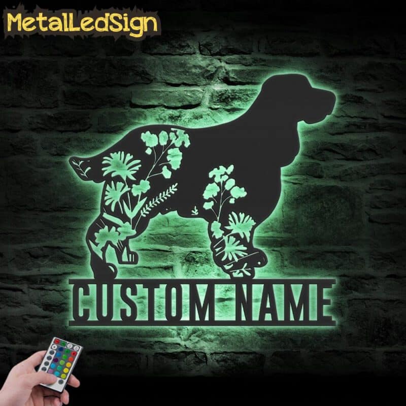 Custom-FLoral-English-Cocker-Spaniel-Metal-Wall-Art-LED-Light-7.jpg