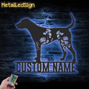 Custom-FLoral-English-Foxhound-Metal-Wall-Art-LED-Light-3.jpg