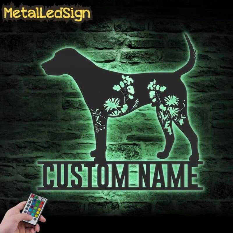 Custom-FLoral-English-Foxhound-Metal-Wall-Art-LED-Light-7.jpg