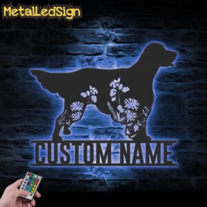 Custom-FLoral-English-Setter-Metal-Wall-Art-LED-Light-3.jpg