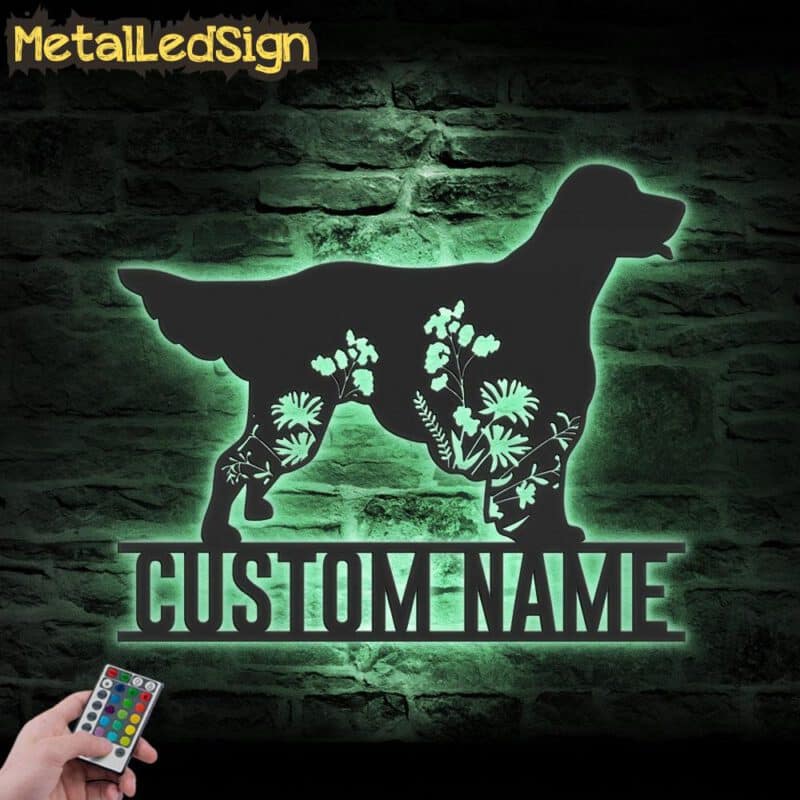 Custom-FLoral-English-Setter-Metal-Wall-Art-LED-Light-7.jpg