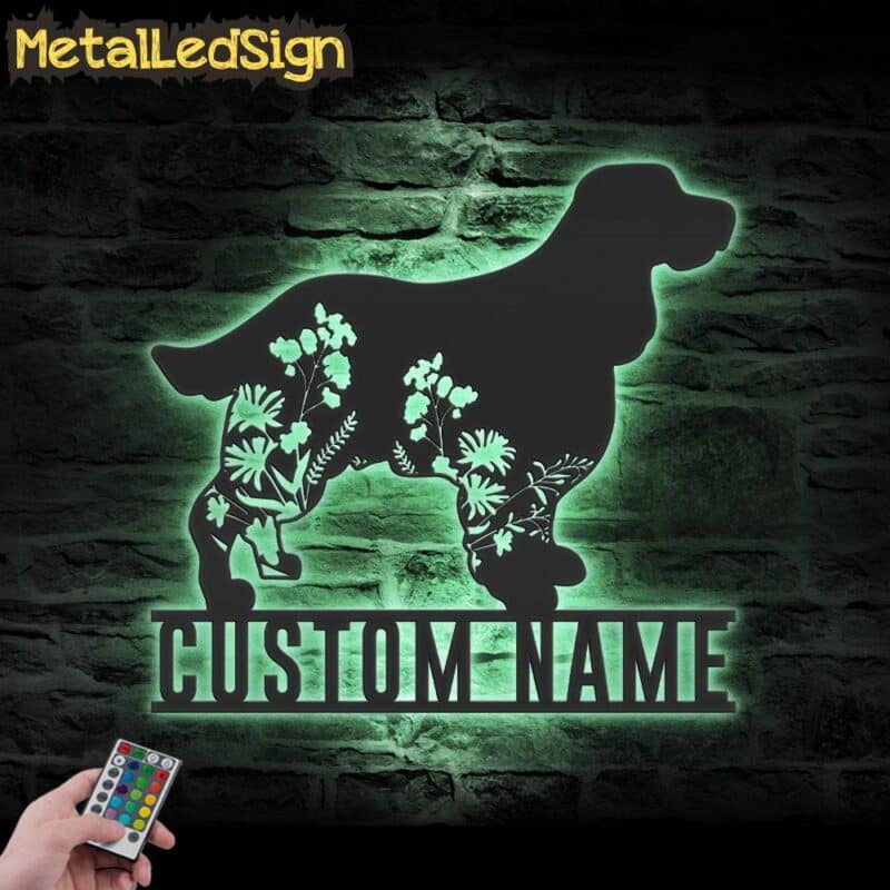 Custom-FLoral-English-Springer-Spaniel-Metal-Wall-Art-LED-Light-7.jpg