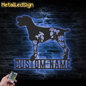 Custom-FLoral-German-Wirehaired-Pointer-Metal-Wall-Art-LED-Light-3.jpg