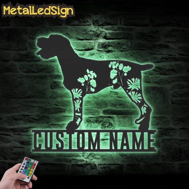 Custom-FLoral-German-Wirehaired-Pointer-Metal-Wall-Art-LED-Light-7.jpg