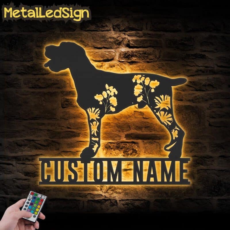 Custom-FLoral-German-Wirehaired-Pointer-Metal-Wall-Art-LED-Light-Images.jpg