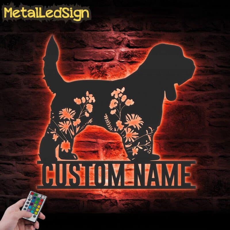 Custom-FLoral-Grand-Basset-Griffon-Vendeen-Metal-Wall-Art-LED-Light-5.jpg