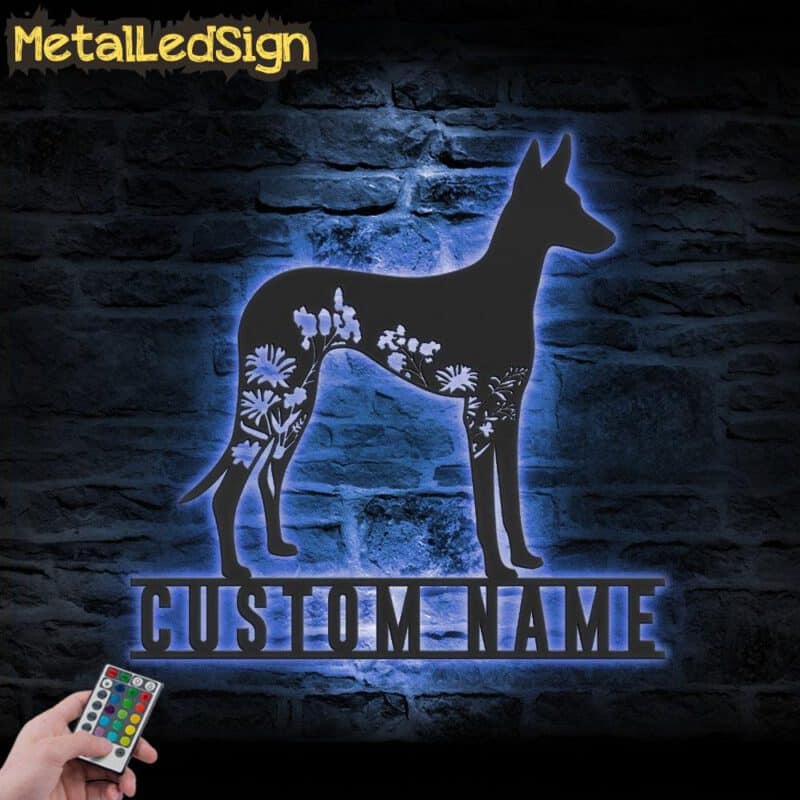 Custom-FLoral-Ibizan-Hound-Metal-Wall-Art-LED-Light-3.jpg