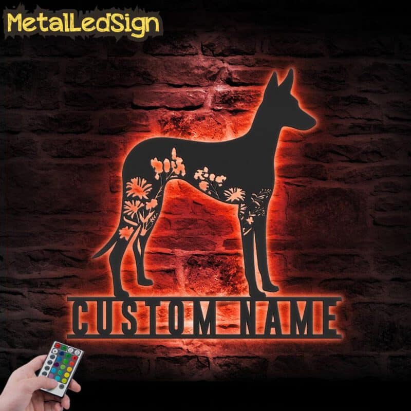 Custom-FLoral-Ibizan-Hound-Metal-Wall-Art-LED-Light-5.jpg