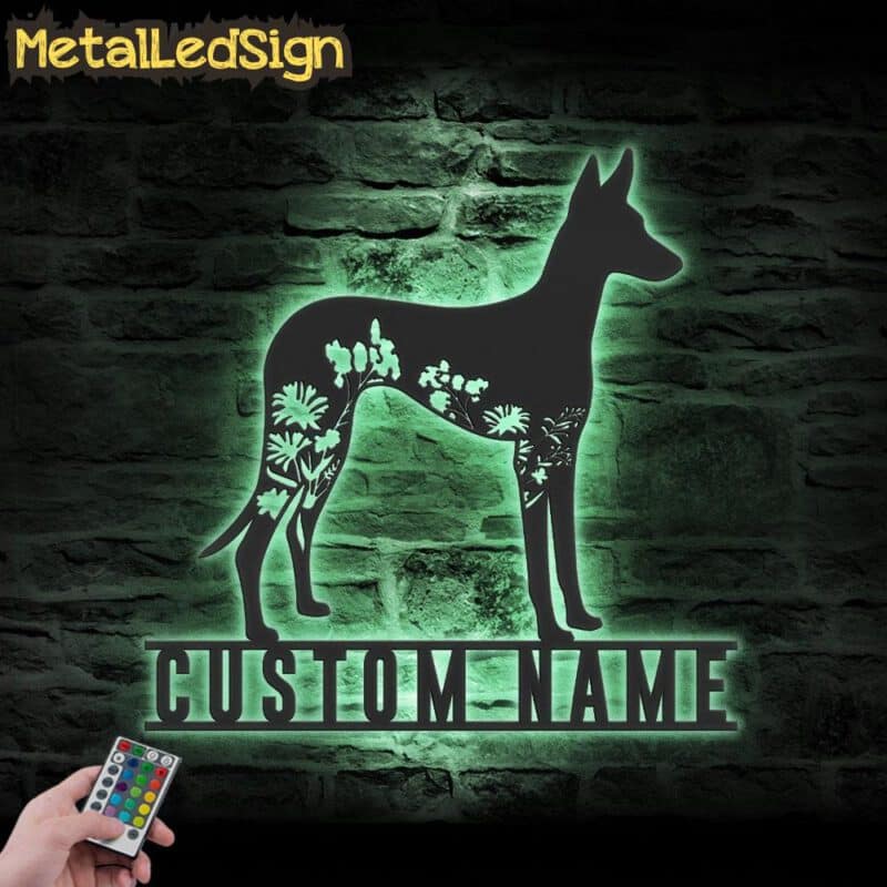 Custom-FLoral-Ibizan-Hound-Metal-Wall-Art-LED-Light-7.jpg