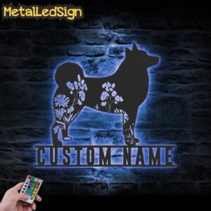 Custom-FLoral-Norwegian-Buhund-Metal-Wall-Art-LED-Light-3.jpg