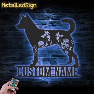 Custom-FLoral-Norwegian-Lundehund-Metal-Wall-Art-LED-Light-3.jpg