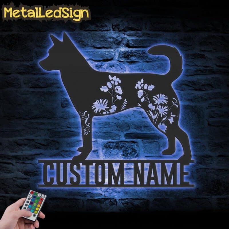 Custom-FLoral-Norwegian-Lundehund-Metal-Wall-Art-LED-Light-3.jpg