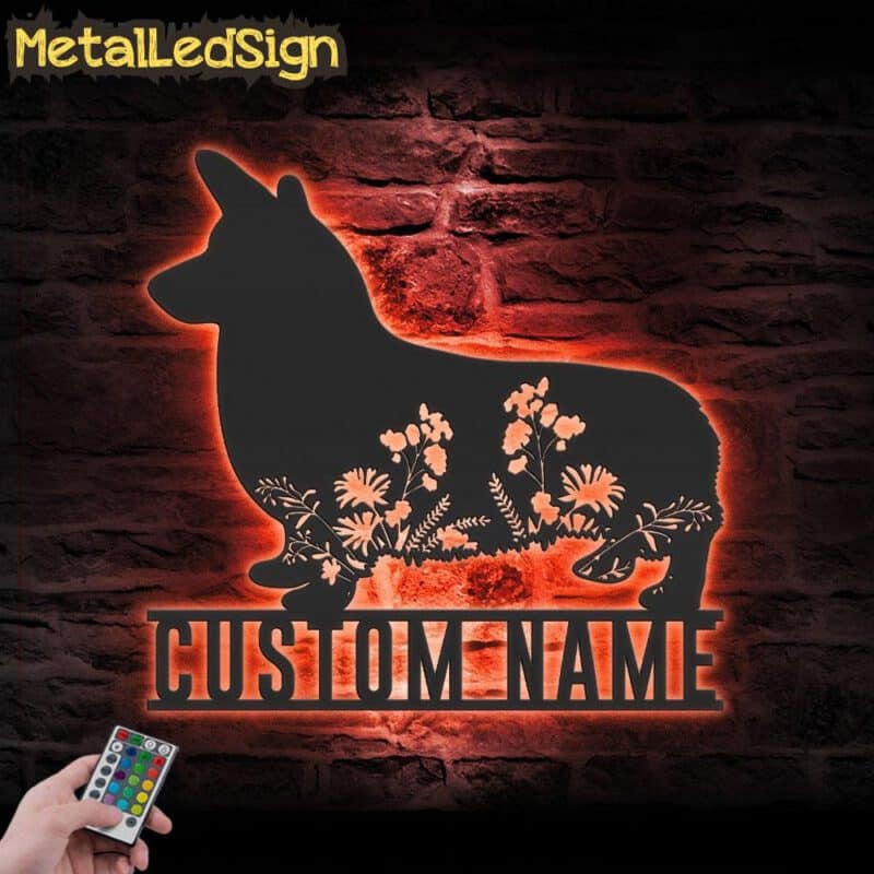 Custom-FLoral-Pembroke-Welsh-Corgi-Metal-Wall-Art-LED-Light-5.jpg