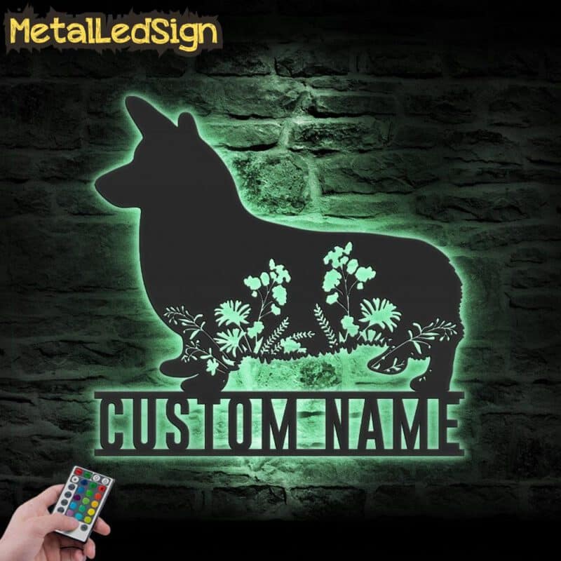 Custom-FLoral-Pembroke-Welsh-Corgi-Metal-Wall-Art-LED-Light-7.jpg