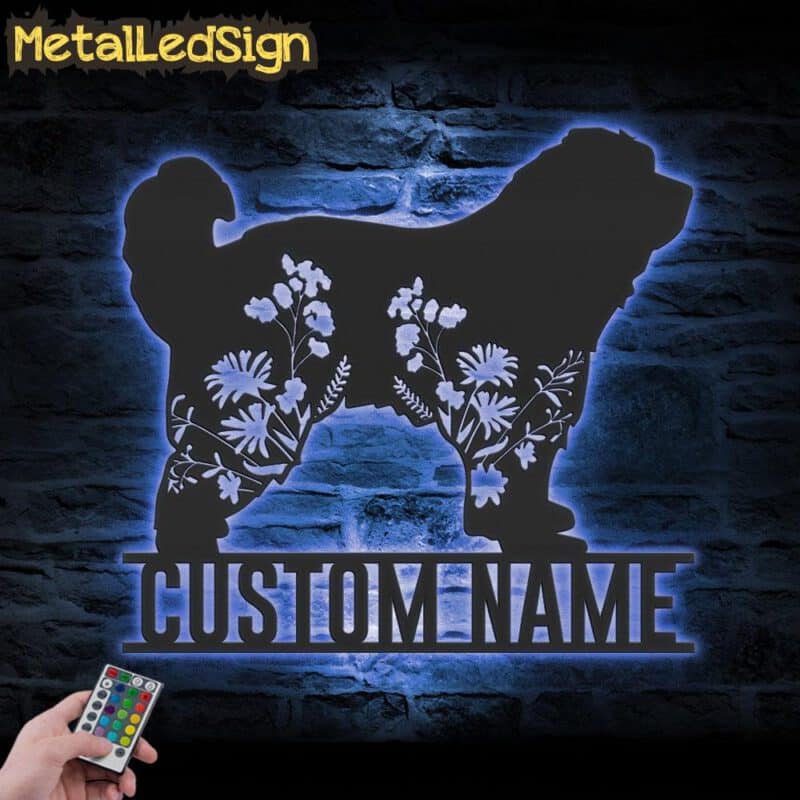 Custom-FLoral-Pyrenean-Shepherd-Metal-Wall-Art-LED-Light-3.jpg