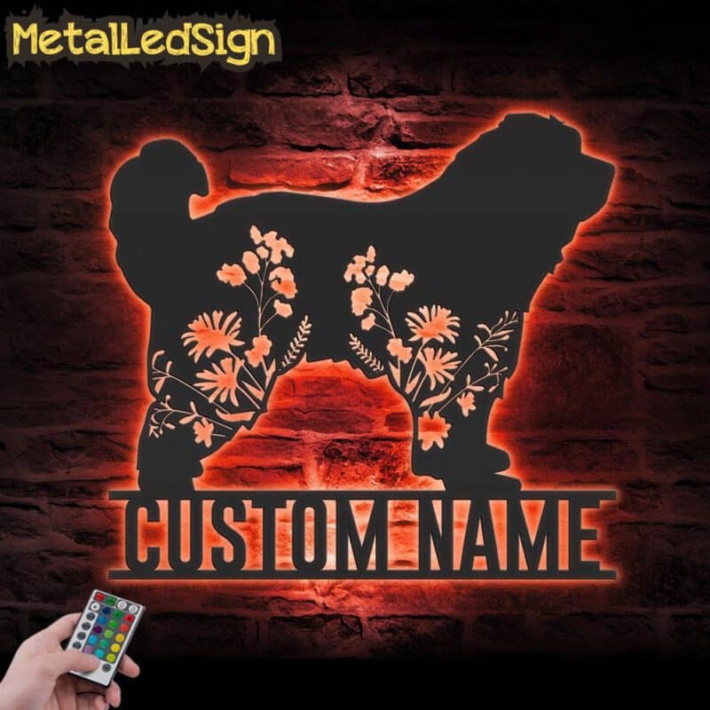 Custom-FLoral-Pyrenean-Shepherd-Metal-Wall-Art-LED-Light-5.jpg