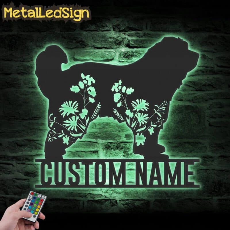 Custom-FLoral-Pyrenean-Shepherd-Metal-Wall-Art-LED-Light-7.jpg