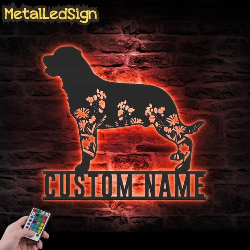Custom-FLoral-Rottweiler-Metal-Wall-Art-LED-Light-5.jpg